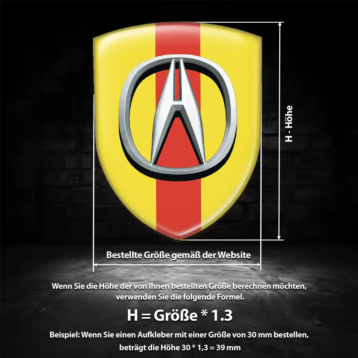 Acura 3D Gel Aufkleber Emblem Tuningfahrzeug