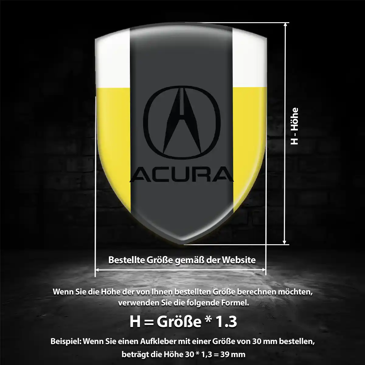Acura 3D Gel Aufkleber Embleme Auto Hochwertiges Harz