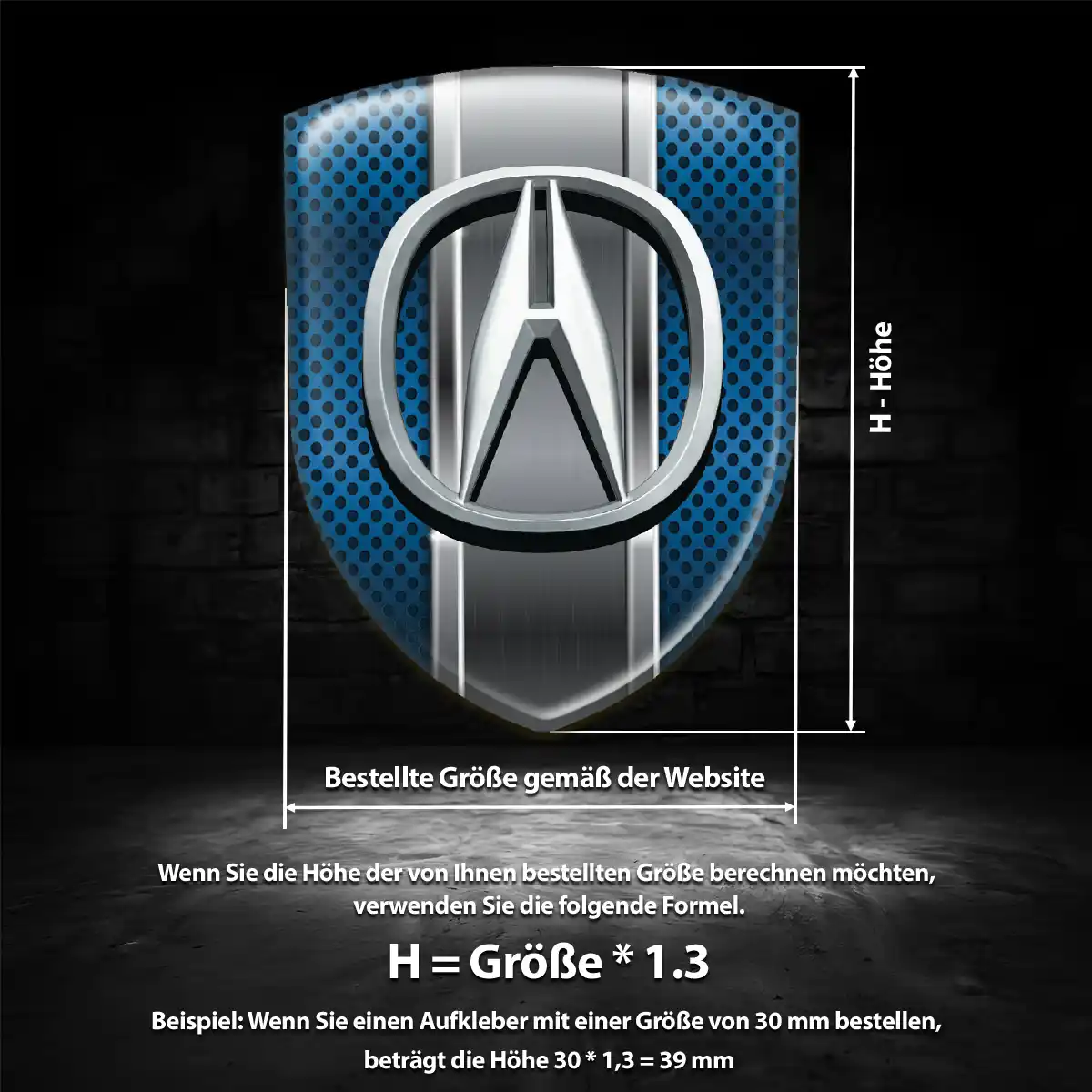 Acura 3D Gel Aufkleber Embleme Interieurdesign