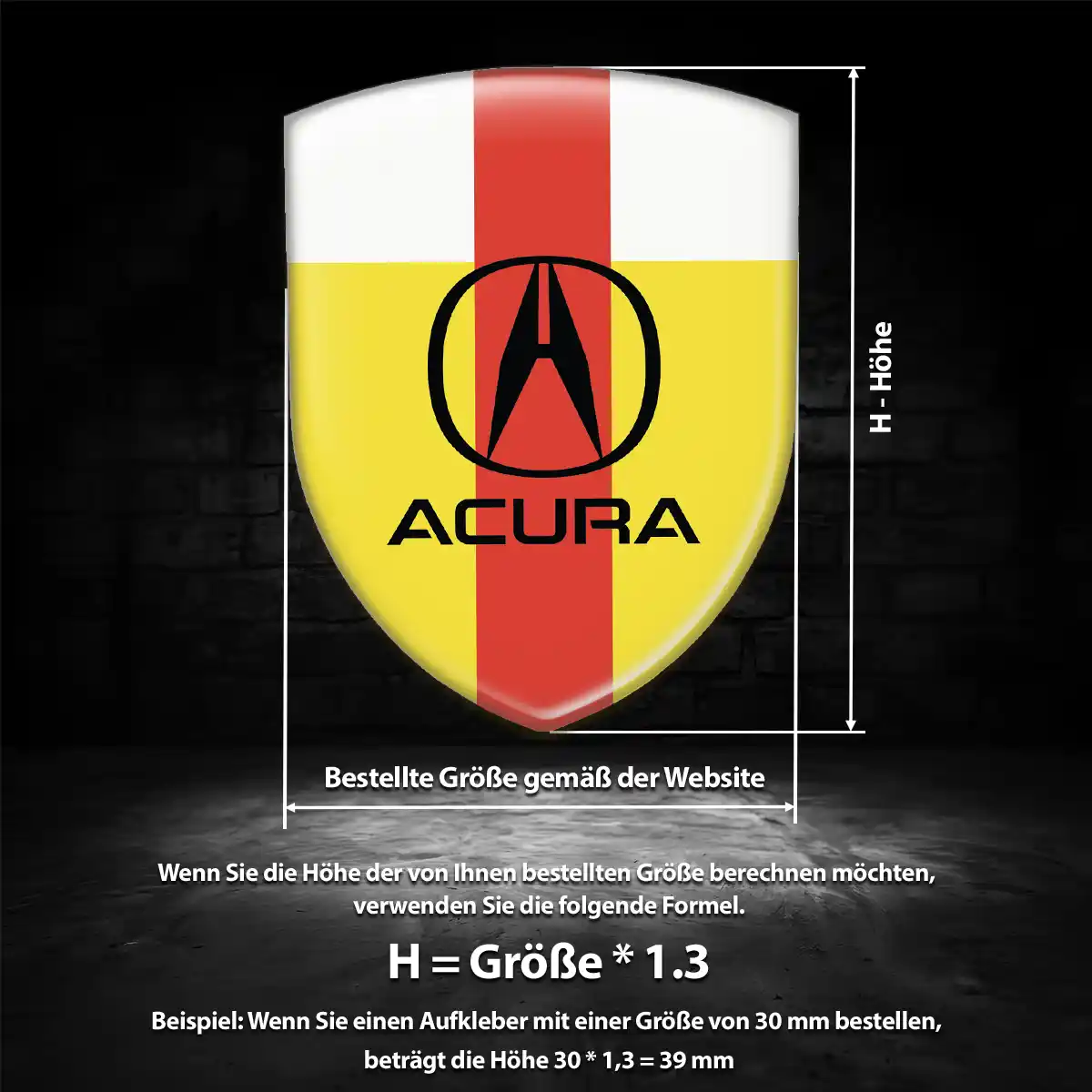 Acura 3D Gel Aufkleber Embleme Limitierte Auflage