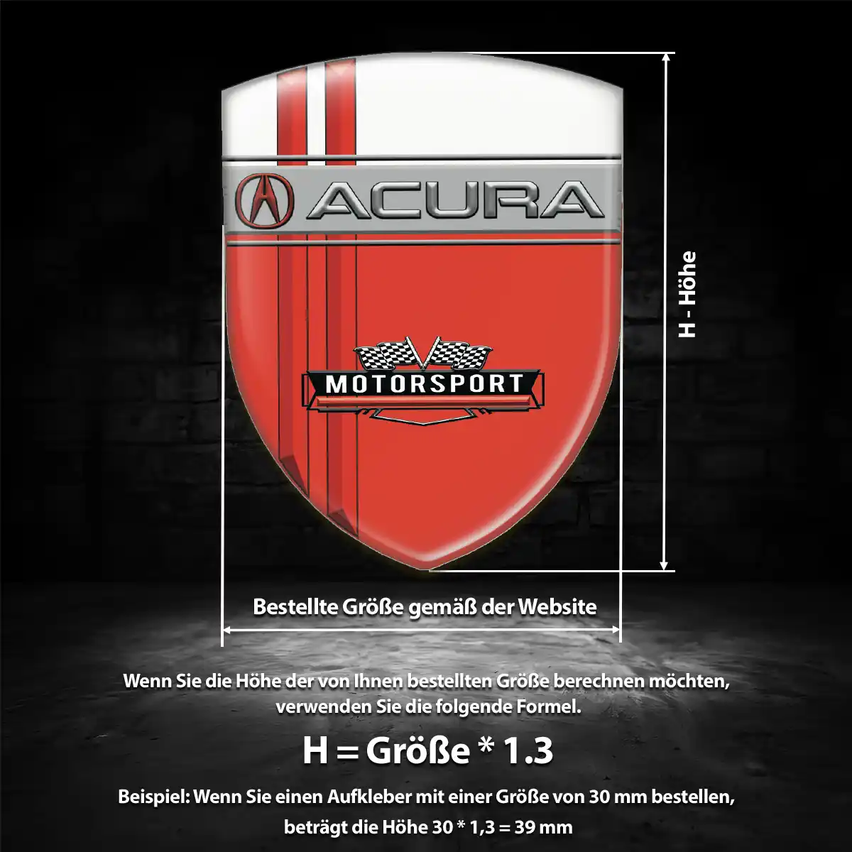 Acura 3D Gel Aufkleber Embleme Luxus-Edition