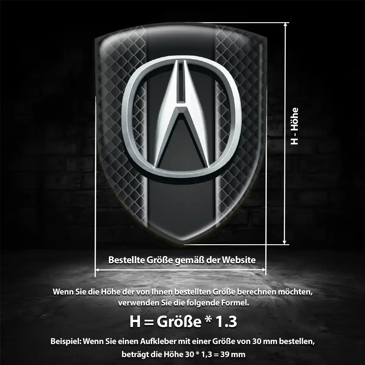 Acura 3D Gel Aufkleber Embleme Premium-Edition