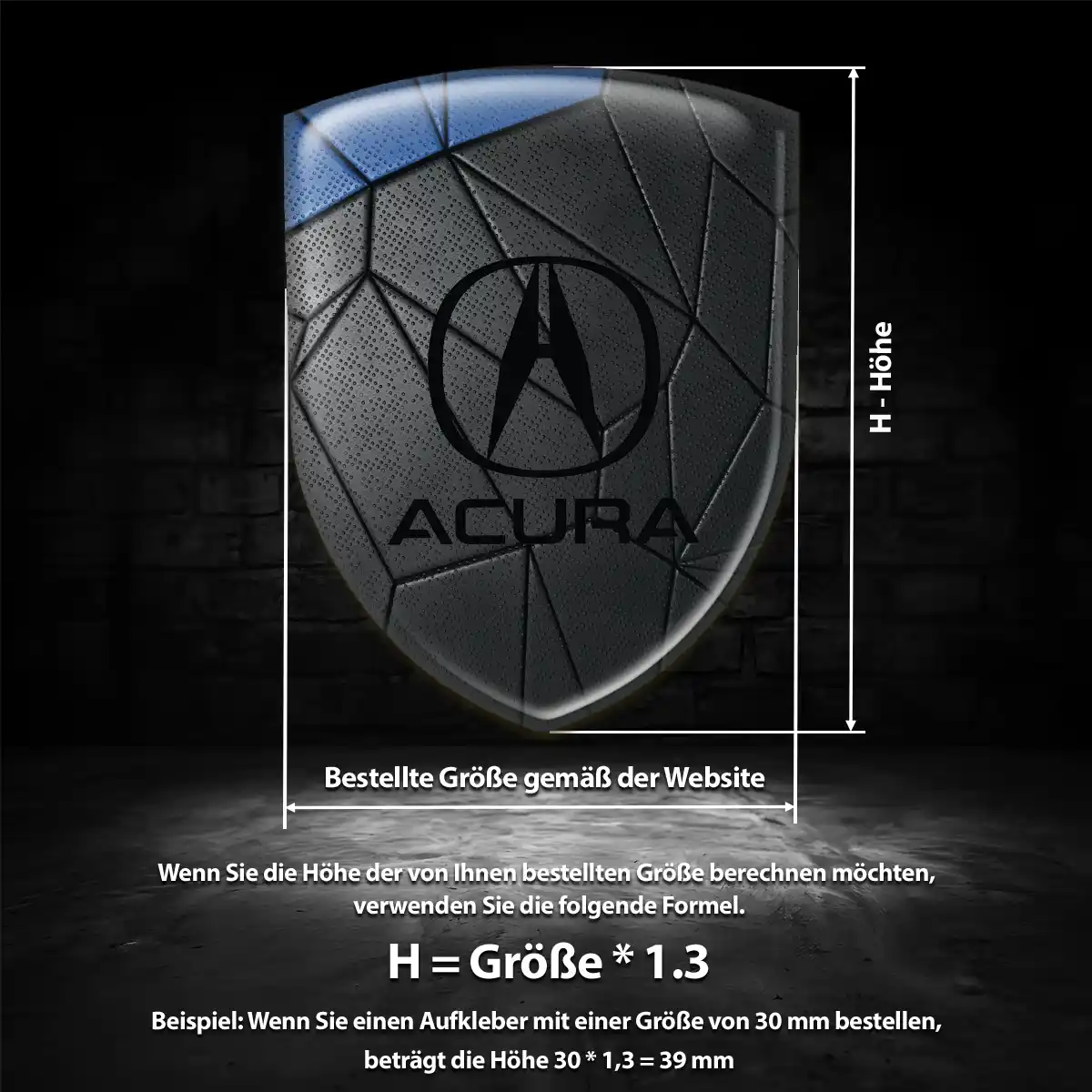 Acura 3D Gel Aufkleber Exterieurdesign