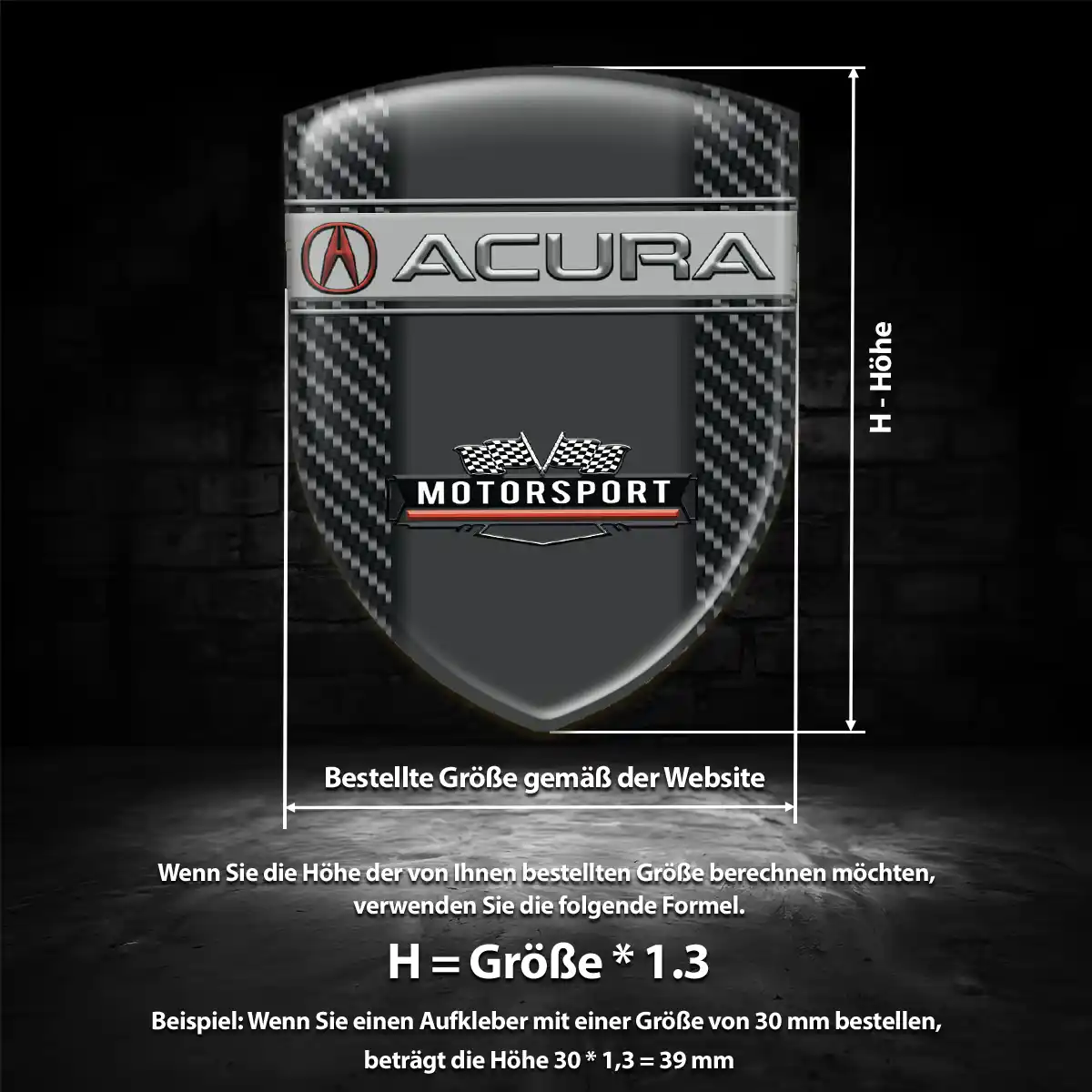 Acura 3D Gel Aufkleber Hohe Qualität