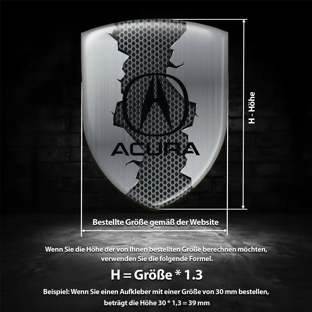 Acura 3D Gel Aufkleber Premium-Edition