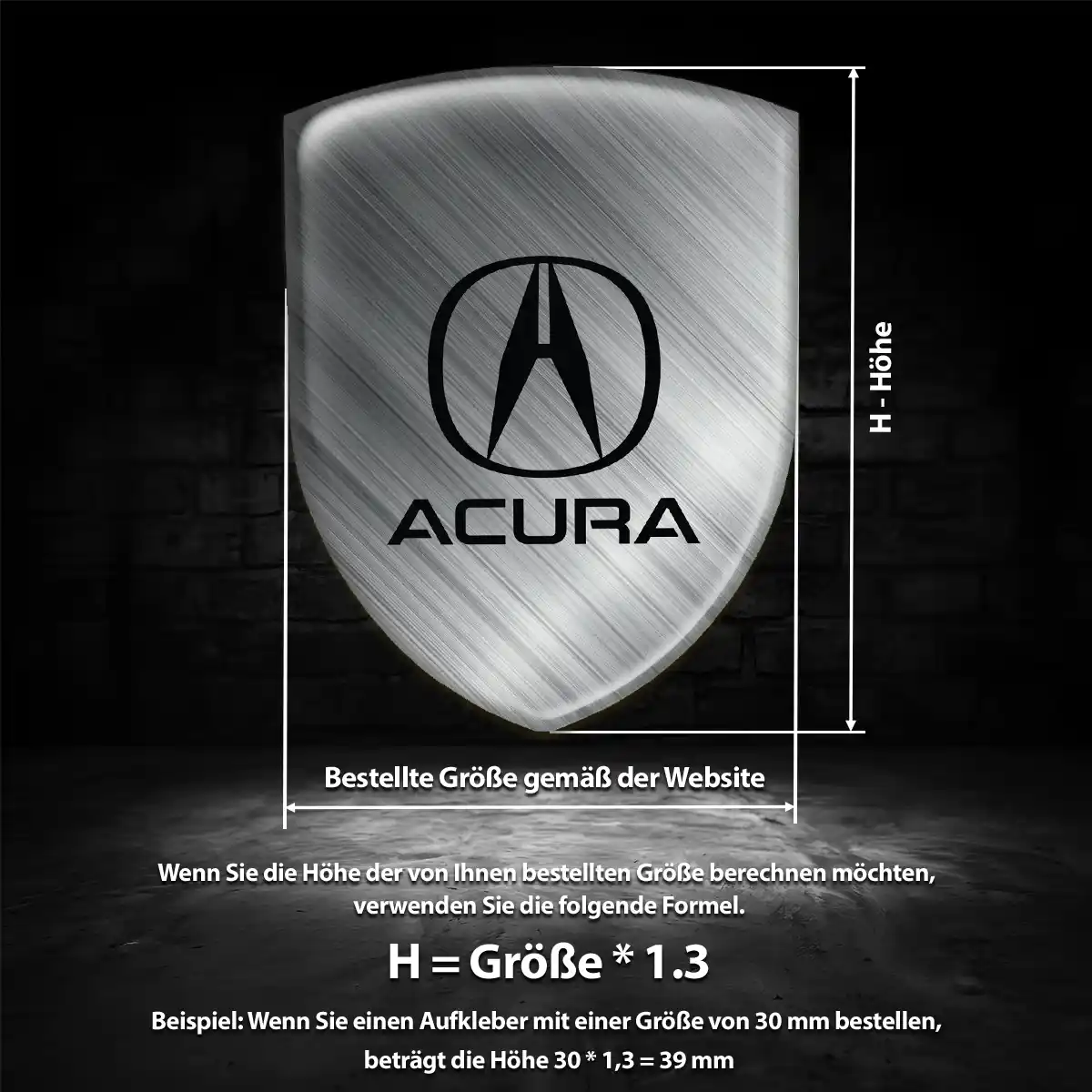 Acura 3D Gel Aufkleber Silikon Auto Luxus-Edition