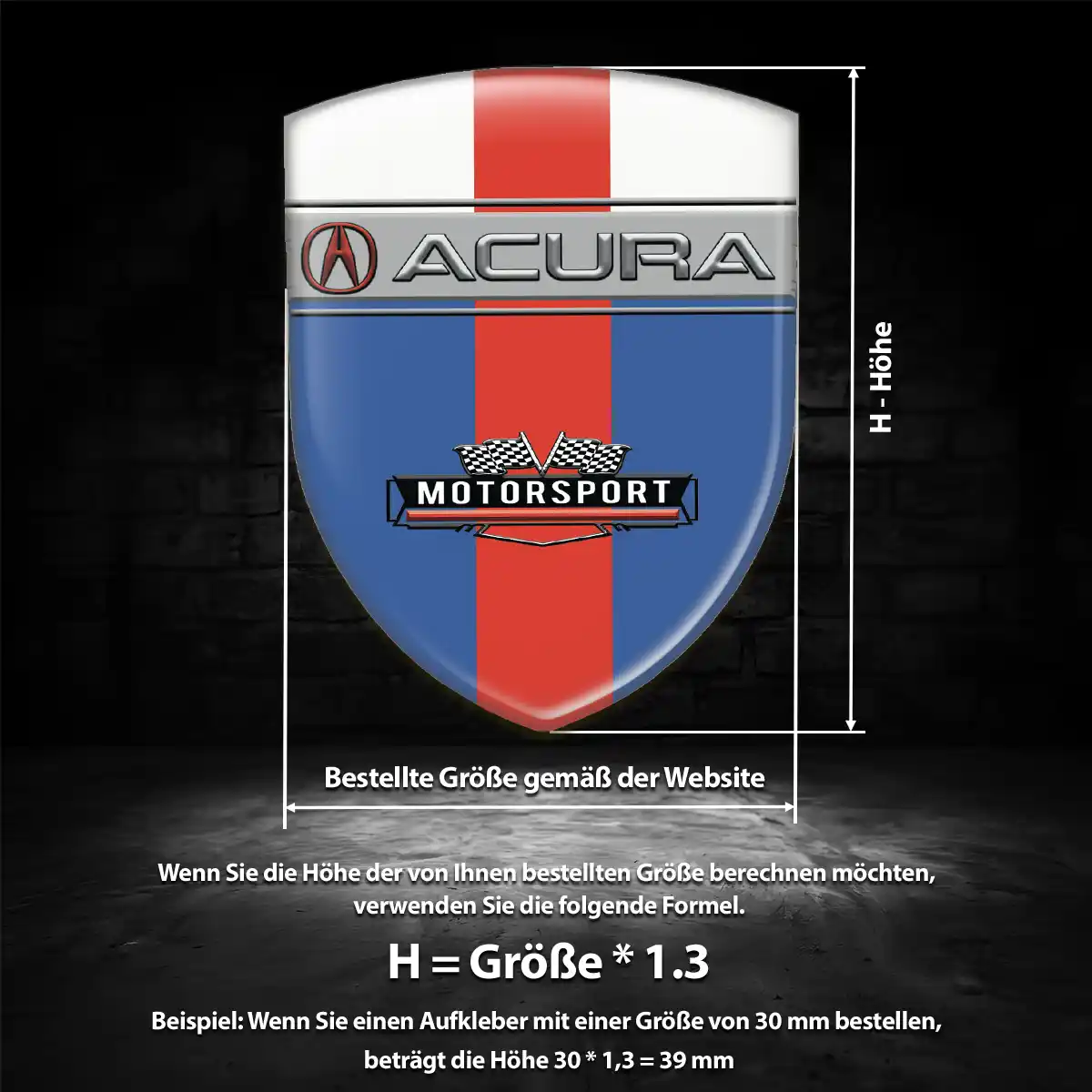 Acura 3D Gel Aufkleber Silikon Auto Stilvolles Design