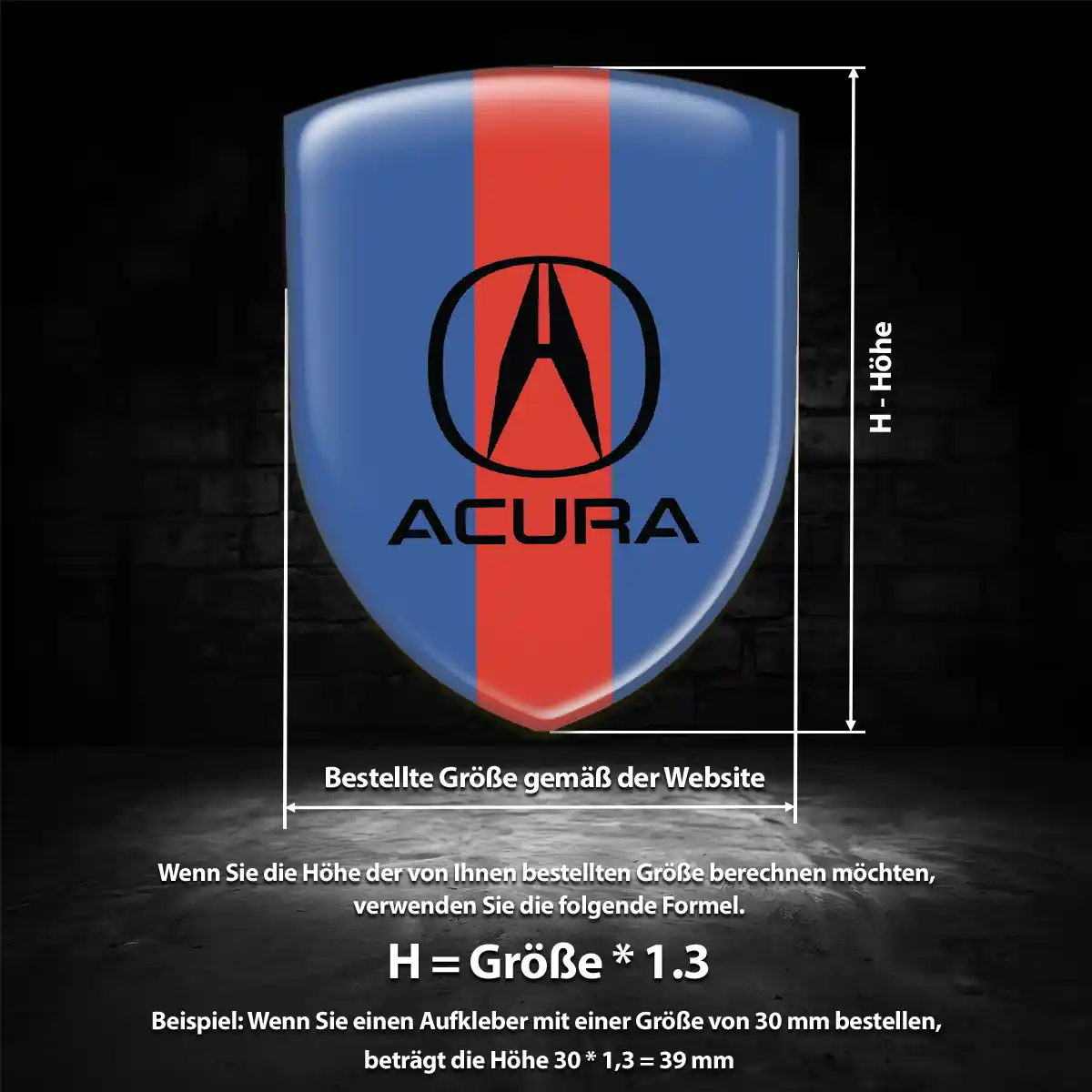 Acura 3D Gel Aufkleber Silikon Hohe Qualität