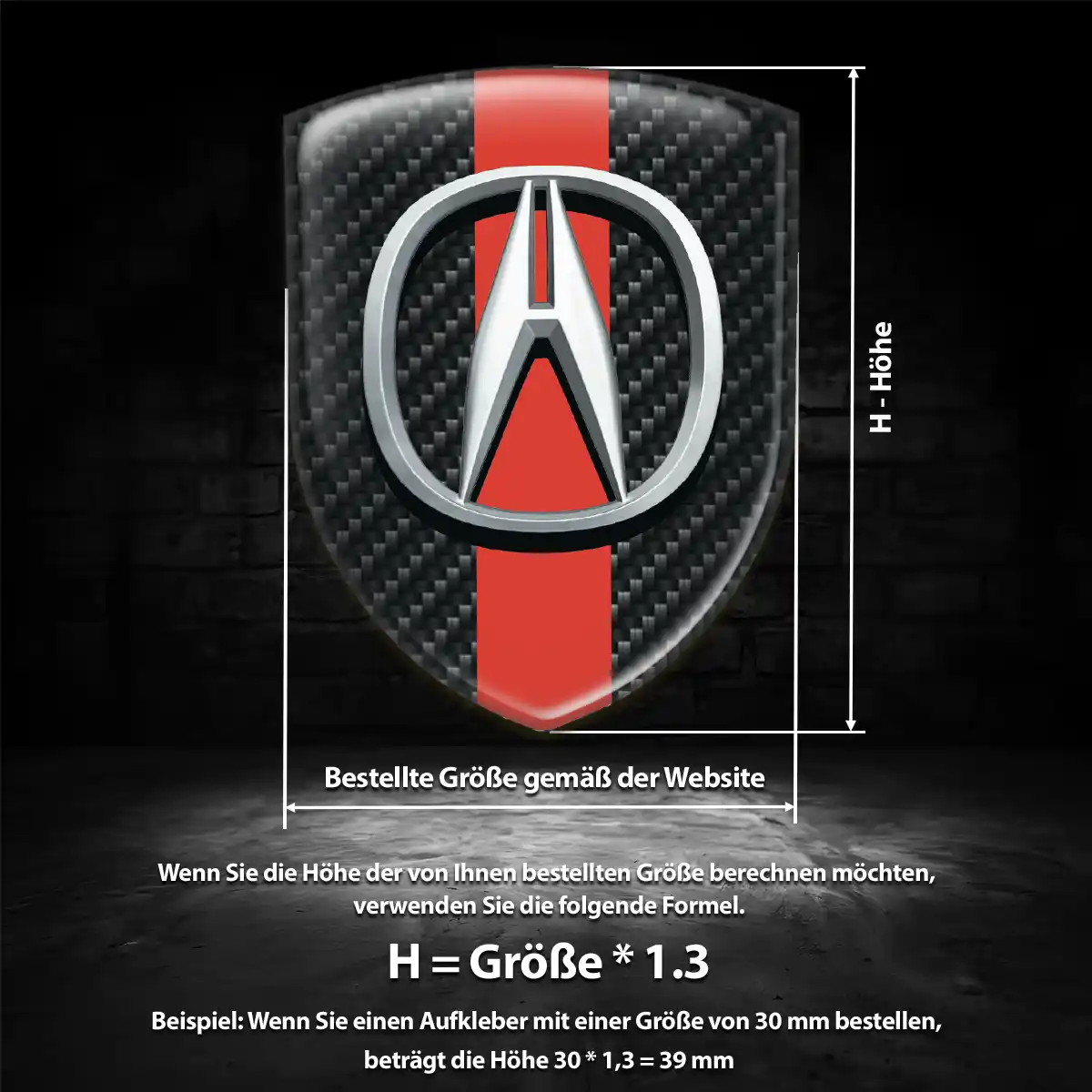 Acura 3D Gel Aufkleber Silikon Luxus-Edition