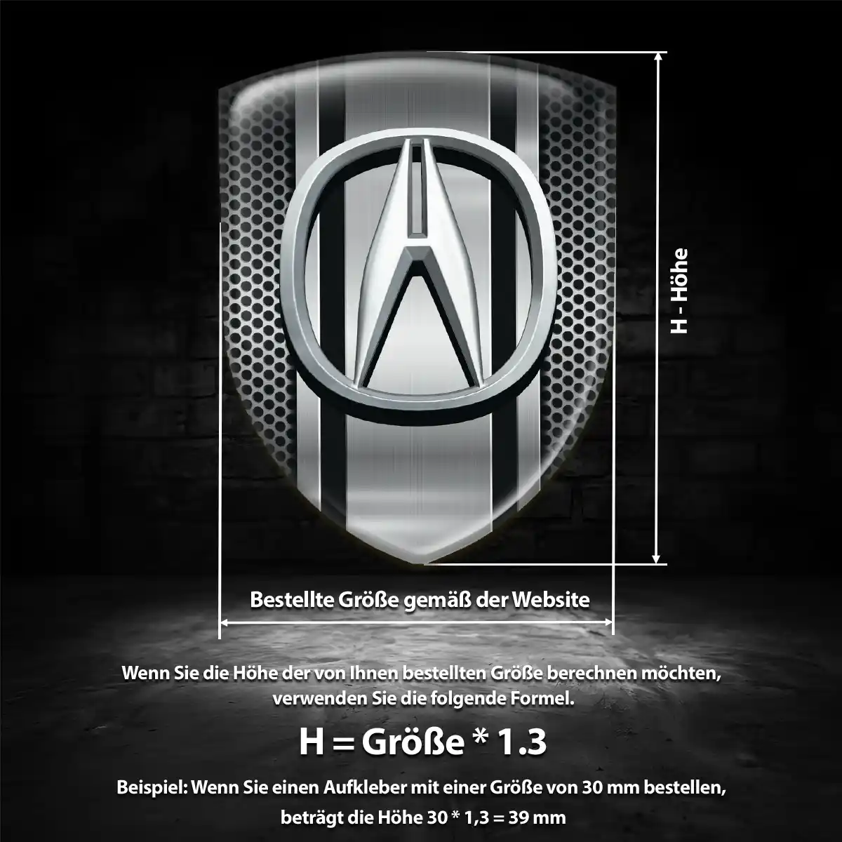 Acura 3D Gel Aufkleber Silikon Premiumqualität