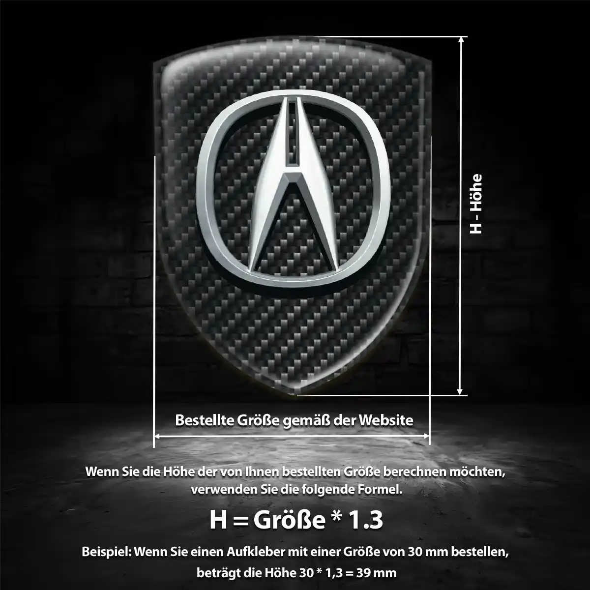 Acura 3D Gel Aufkleber Silikon Stilvolles Design
