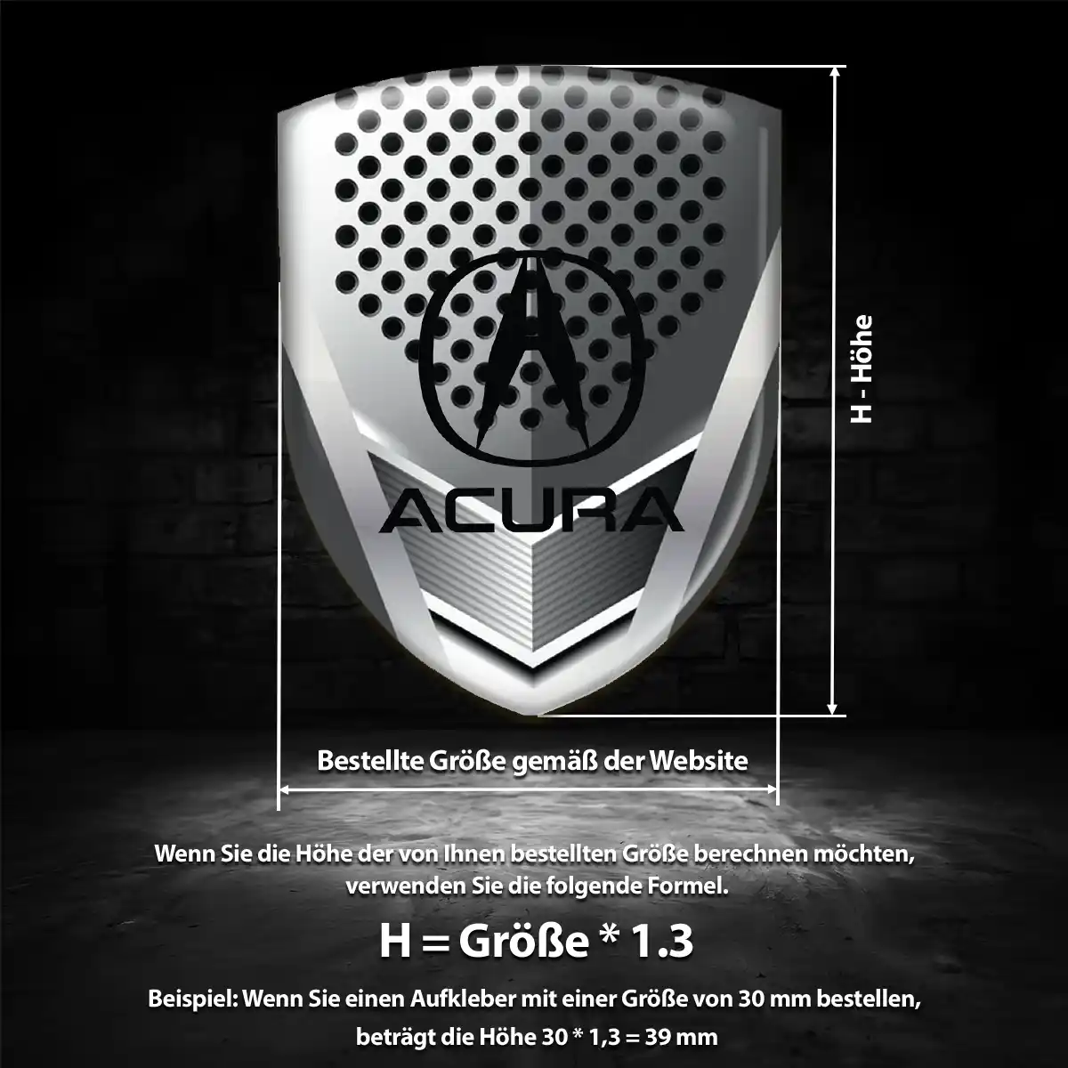 Acura 3D Gel Aufkleber Wappen Auto Limitierte Auflage