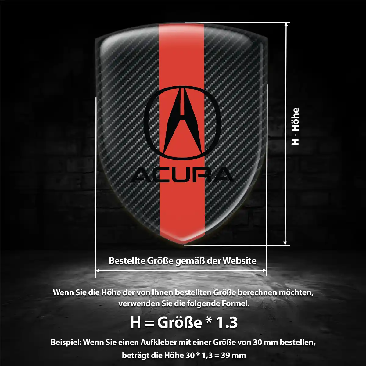 Acura 3D Gel Aufkleber Wappen Auto Luxus-Edition