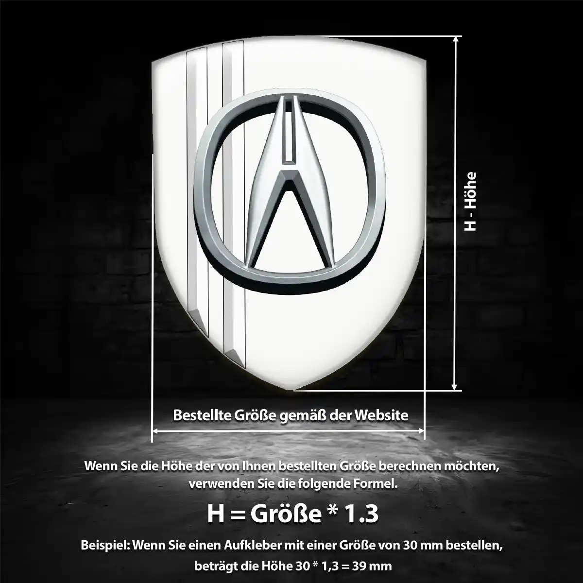 Acura 3D Gel Aufkleber Wappen Auto Premium-Edition