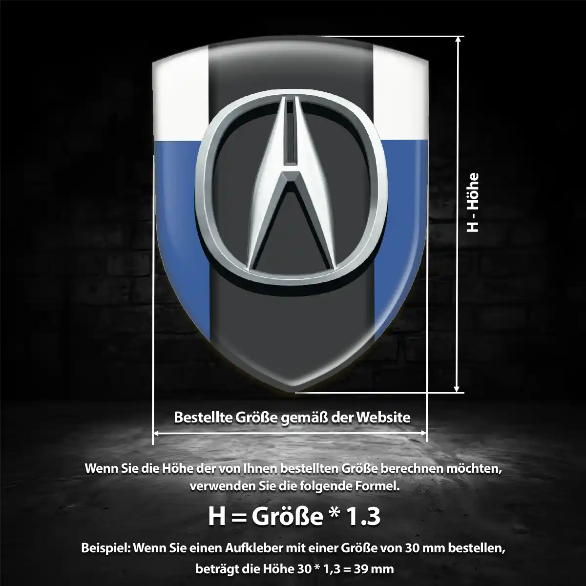 Acura 3D Gel Aufkleber Wappen Auto Premiumqualität