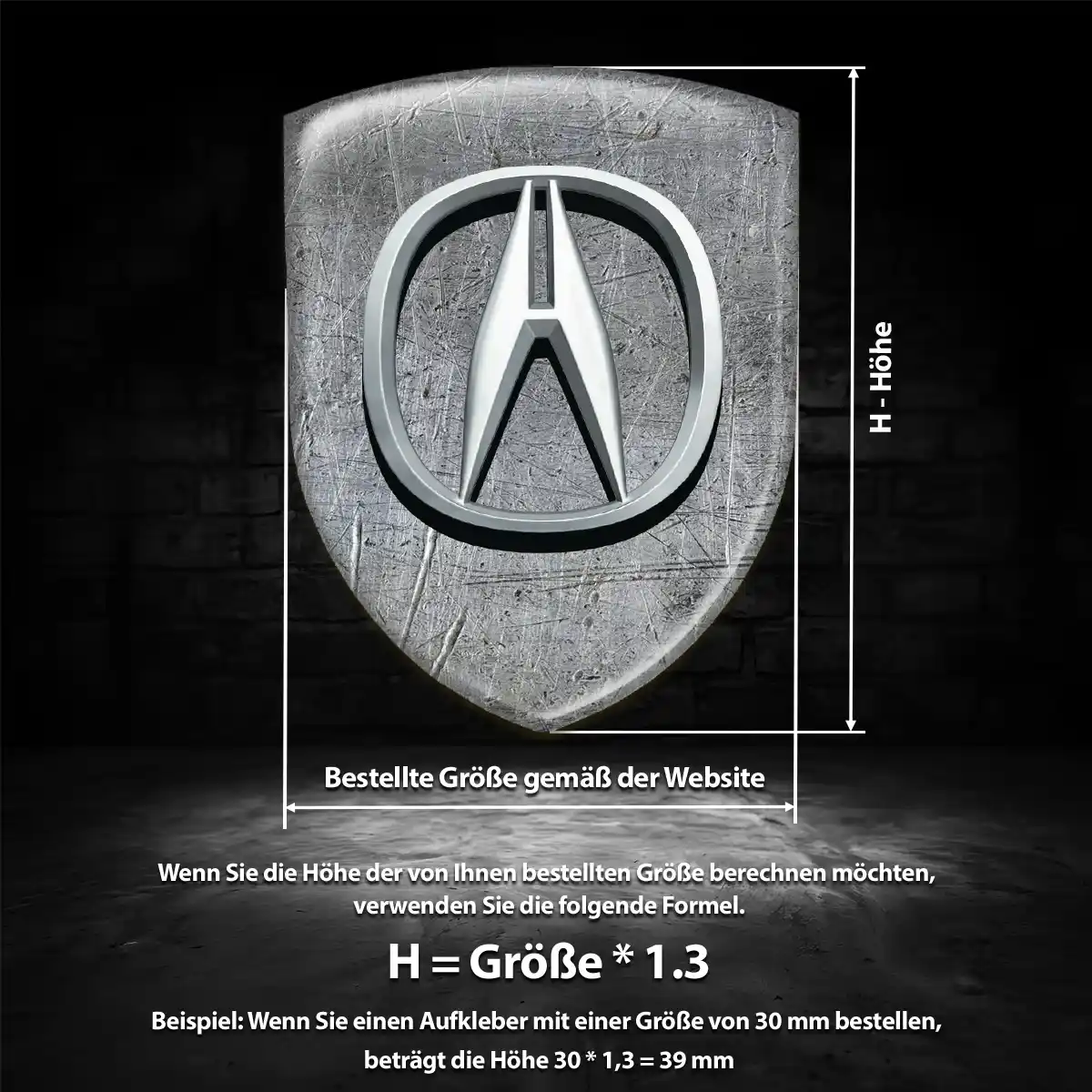 Acura 3D Gel Aufkleber Wappen Hochwertiges Harz