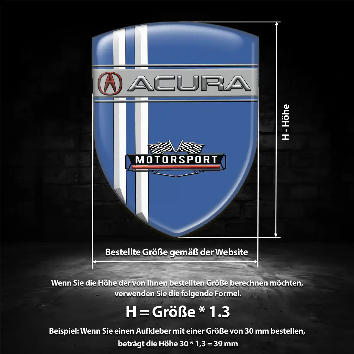 Acura 3D Gel Aufkleber Wappen Hohe Qualität