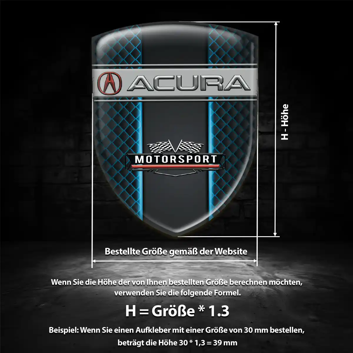Acura Aufkleber 3D Gel Emblem Auto Limitierte Auflage