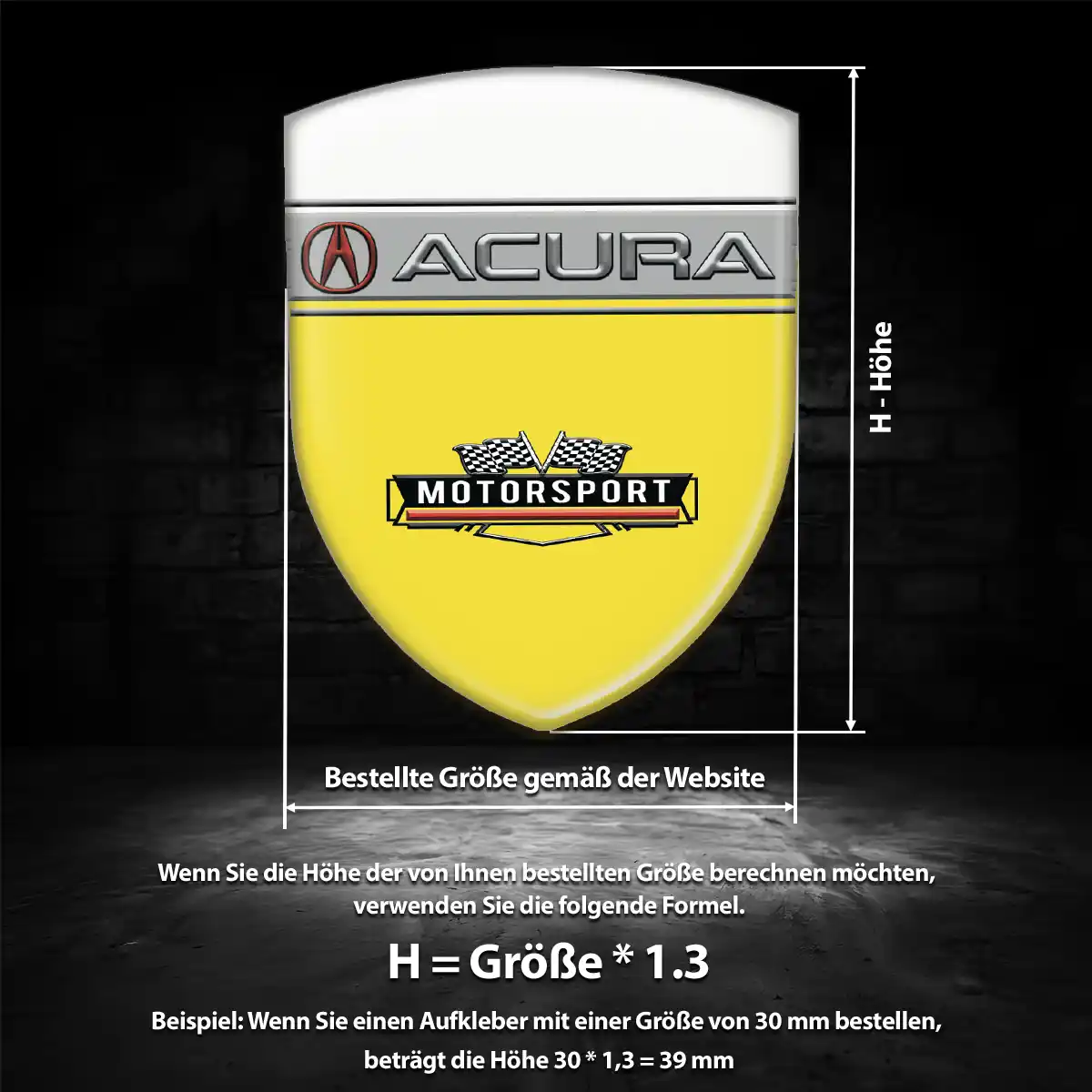 Acura Aufkleber 3D Gel Emblem Hochwertiges Harz