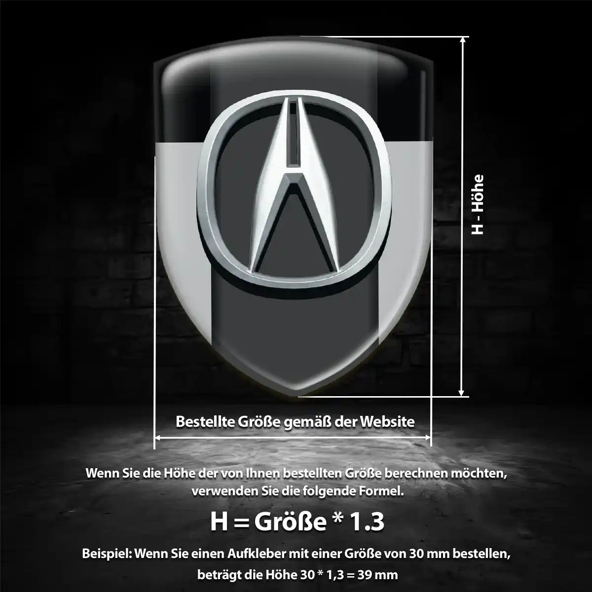 Acura Aufkleber 3D Gel Emblem Interieurdesign