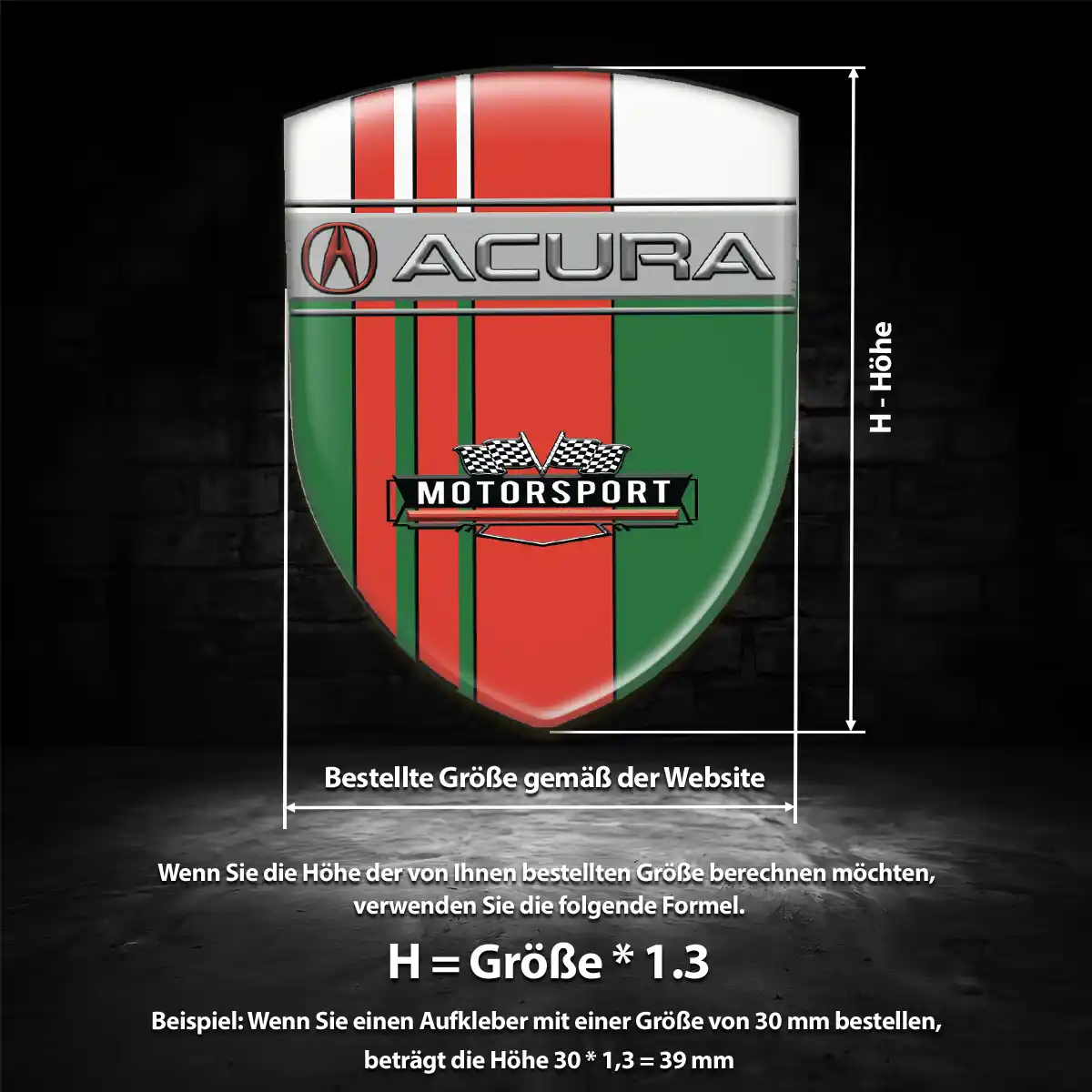 Acura Aufkleber 3D Gel Emblem Limitierte Auflage