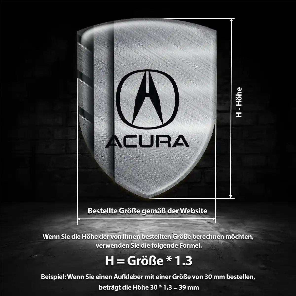 Acura Aufkleber 3D Gel Emblem Premiumqualität
