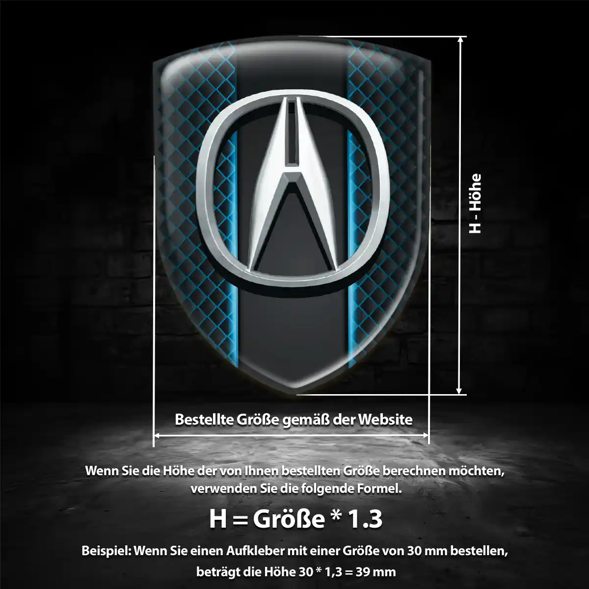 Acura Aufkleber 3D Gel Emblem Stilvolles Design