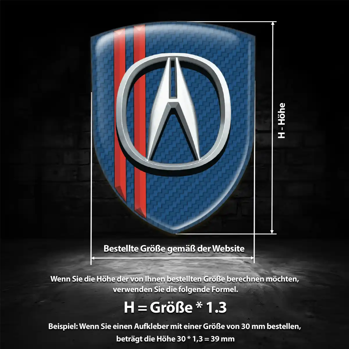 Acura Aufkleber 3D Gel Embleme Auto Premium-Edition