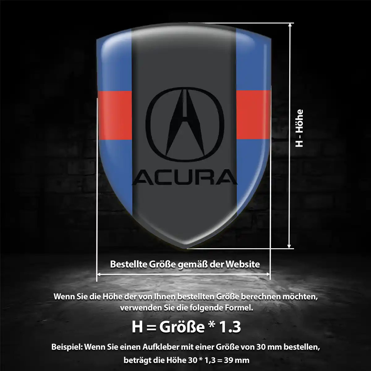 Acura Aufkleber 3D Gel Embleme Auto Premiumqualität