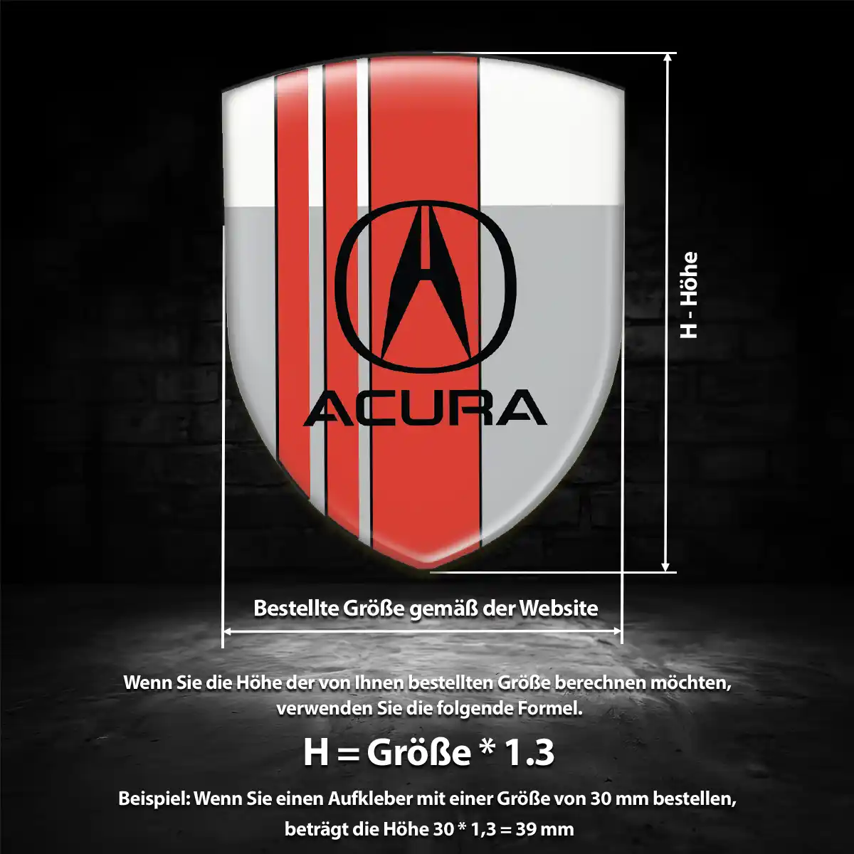Acura Aufkleber 3D Gel Embleme Exterieurdesign