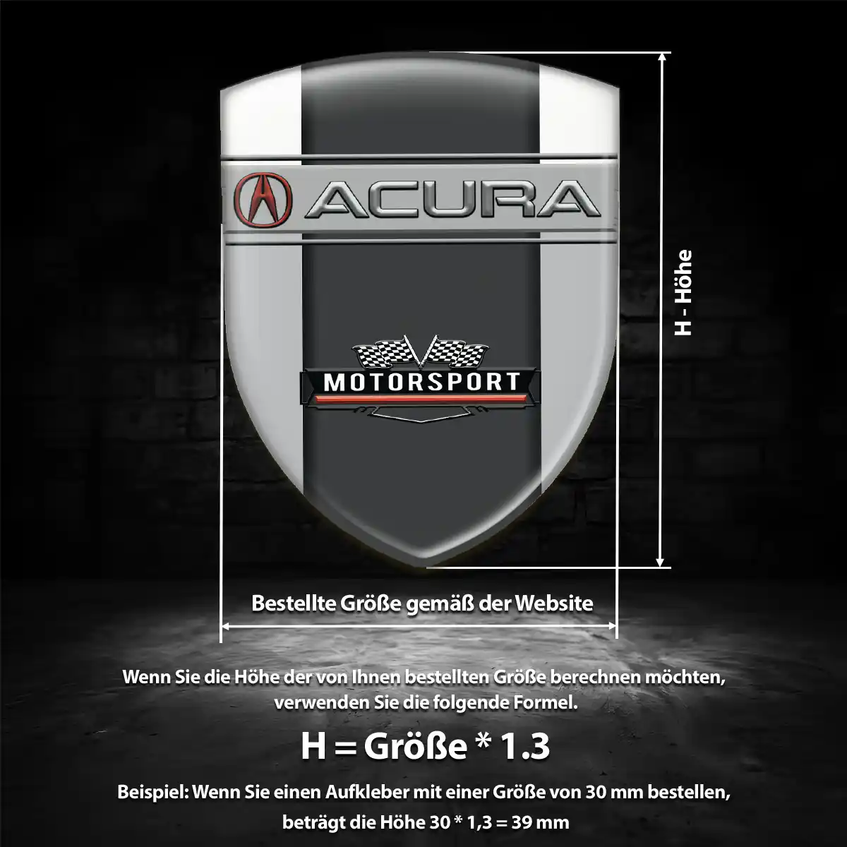 Acura Aufkleber 3D Gel Embleme Hochwertiges Harz