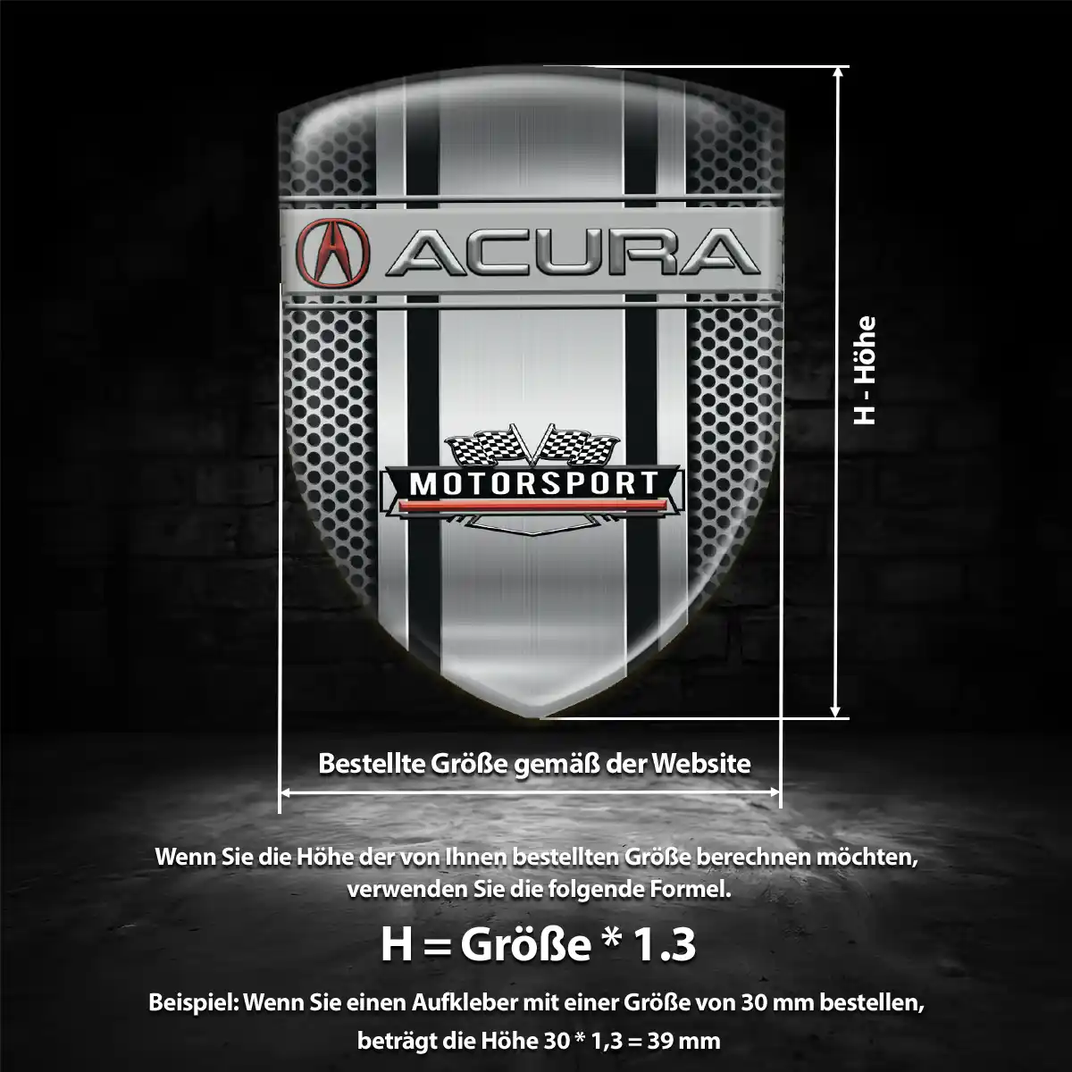 Acura Aufkleber 3D Gel Embleme Limitierte Auflage