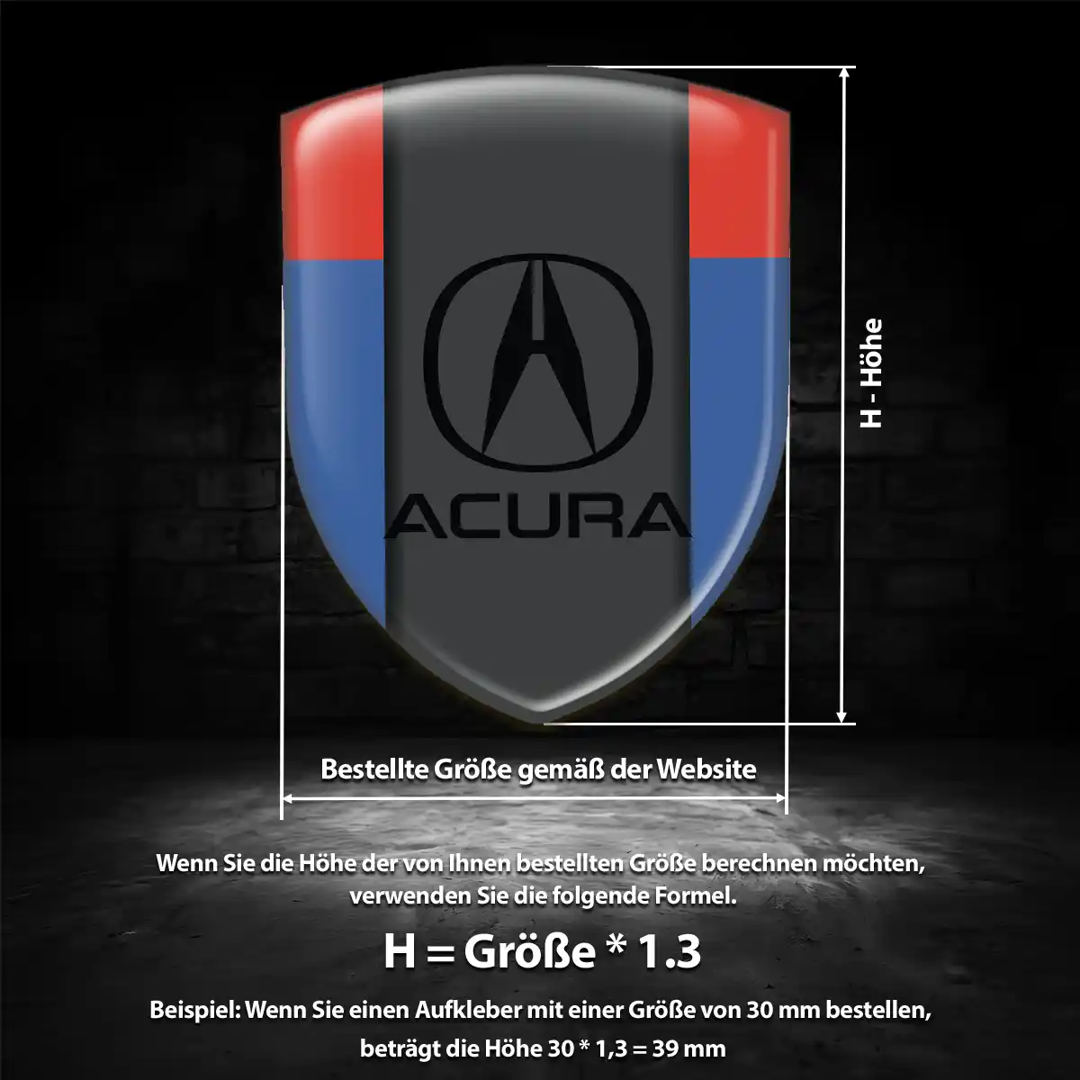 Acura Aufkleber 3D Gel Embleme Luxus-Edition