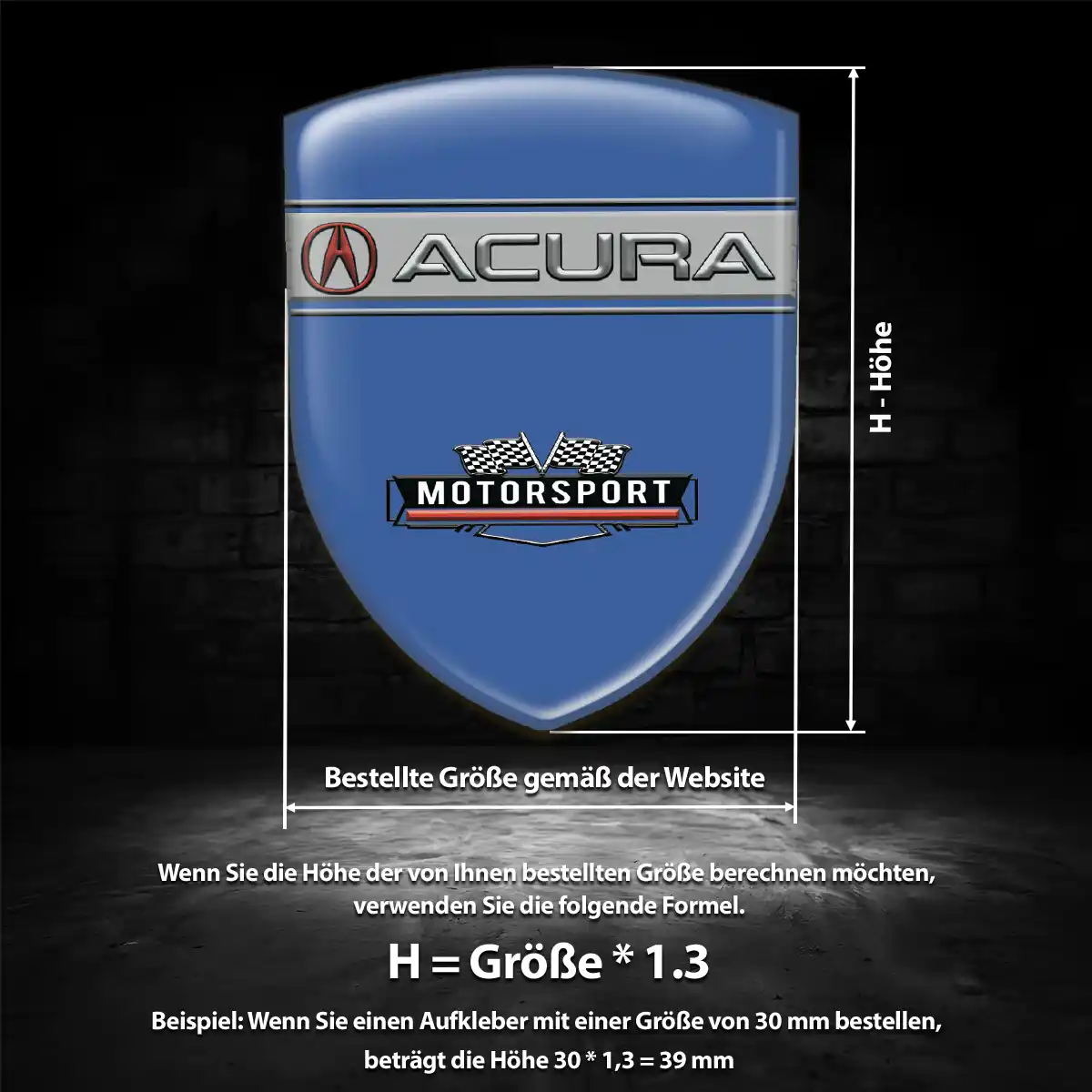 Acura Aufkleber 3D Gel Embleme Premiumqualität