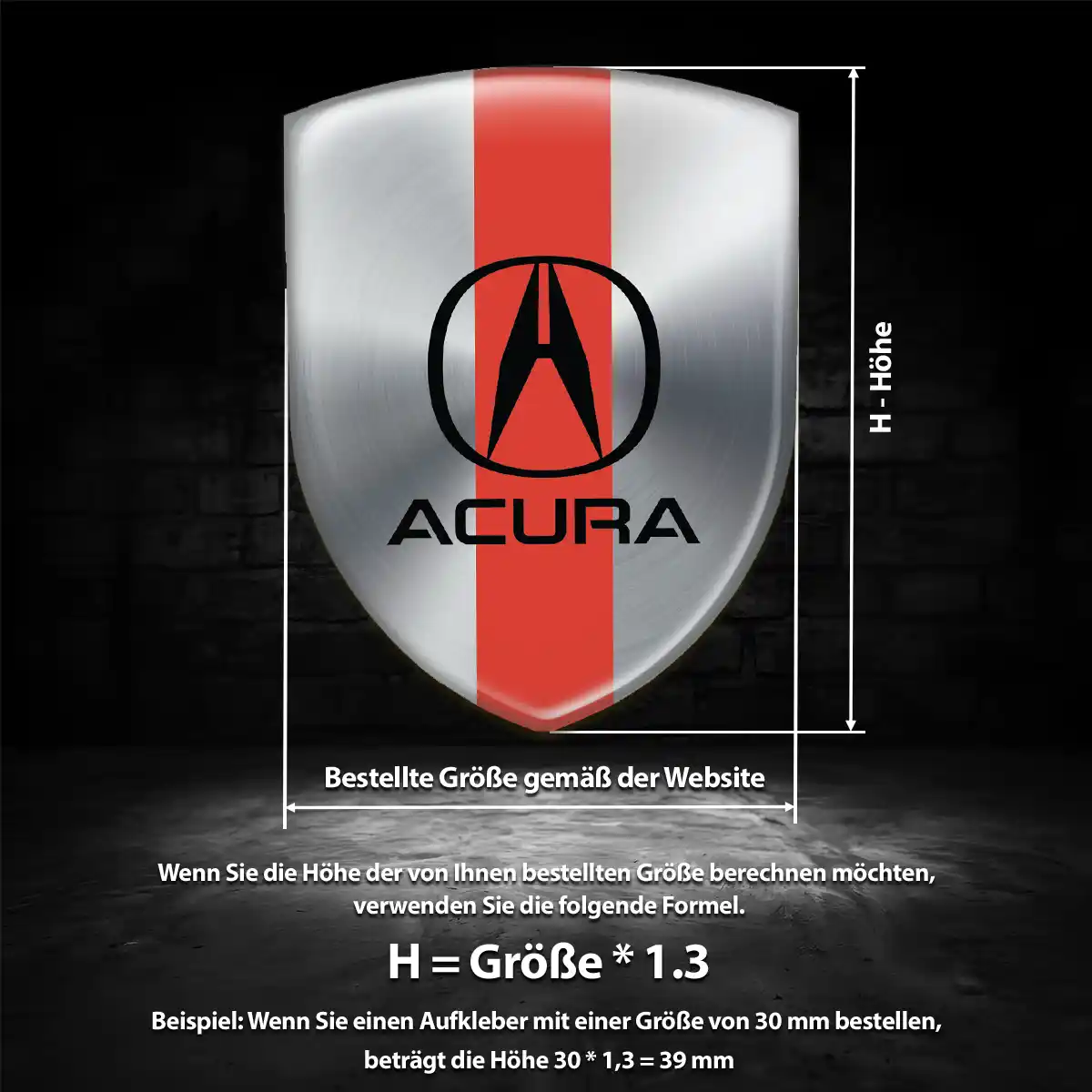 Acura Aufkleber 3D Gel Embleme Tuningfahrzeug