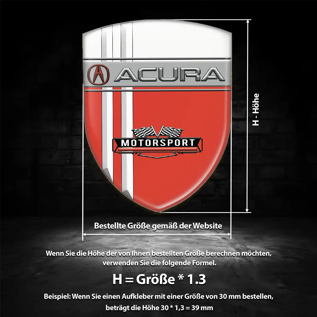 Acura Aufkleber 3D Gel Silikon Auto Exterieurdesign