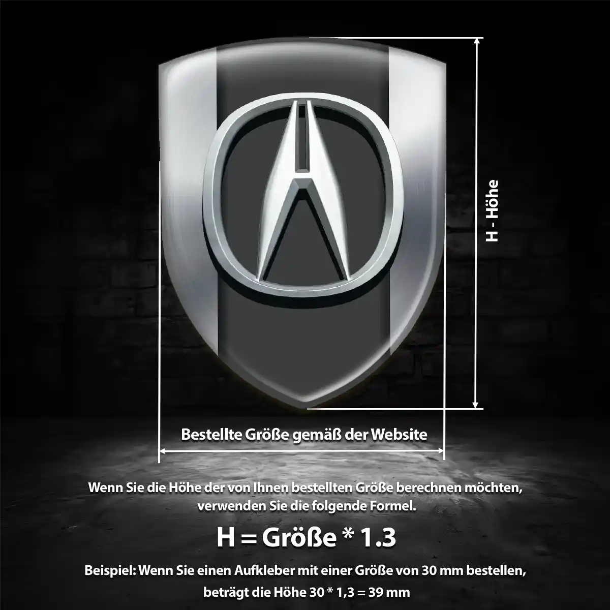 Acura Aufkleber 3D Gel Silikon Auto Hochwertiges Harz