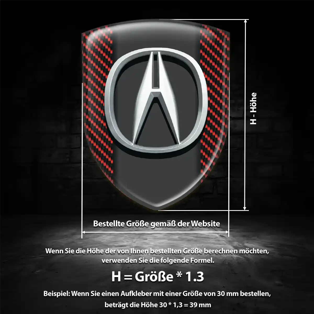 Acura Aufkleber 3D Gel Silikon Auto Hohe Qualität