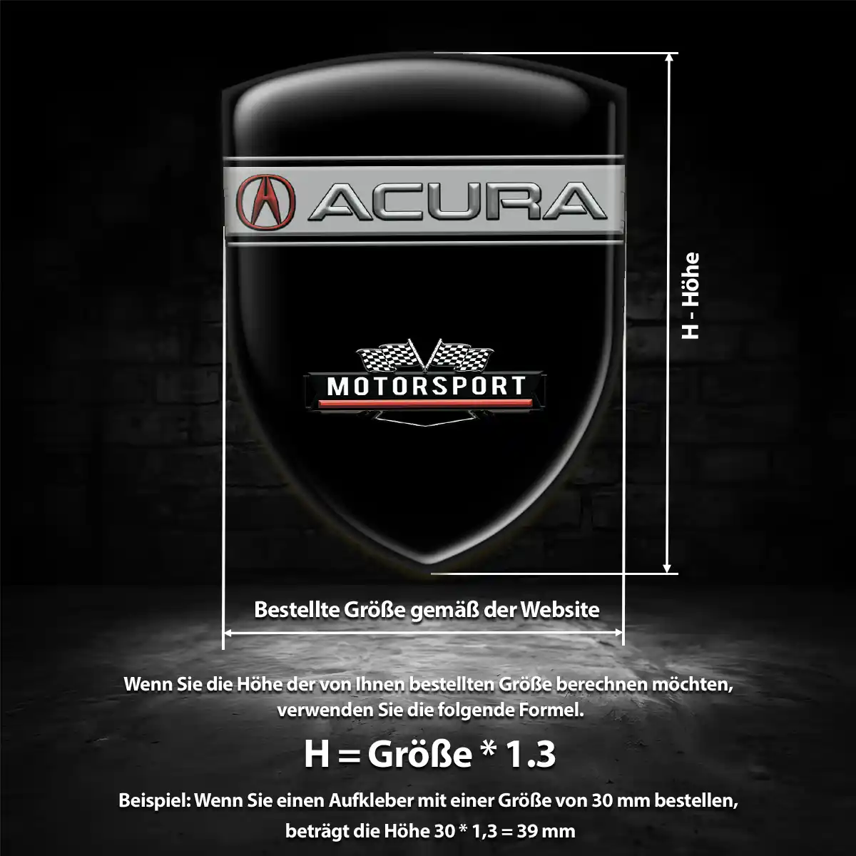 Acura Aufkleber 3D Gel Silikon Auto Limitierte Auflage