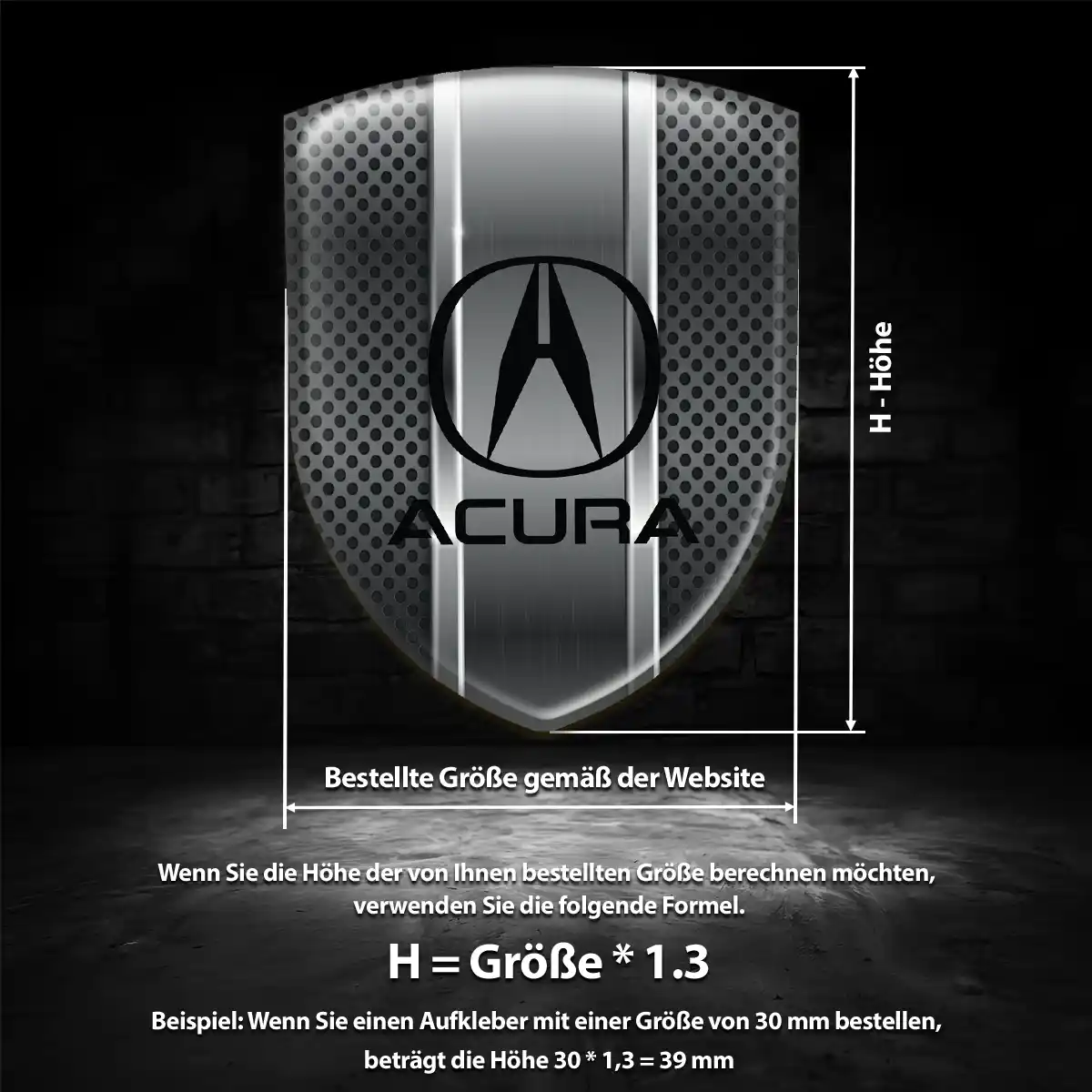 Acura Aufkleber 3D Gel Silikon Auto Premium-Edition