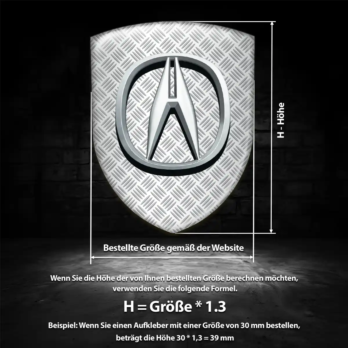 Acura Aufkleber 3D Gel Silikon Auto Premiumqualität