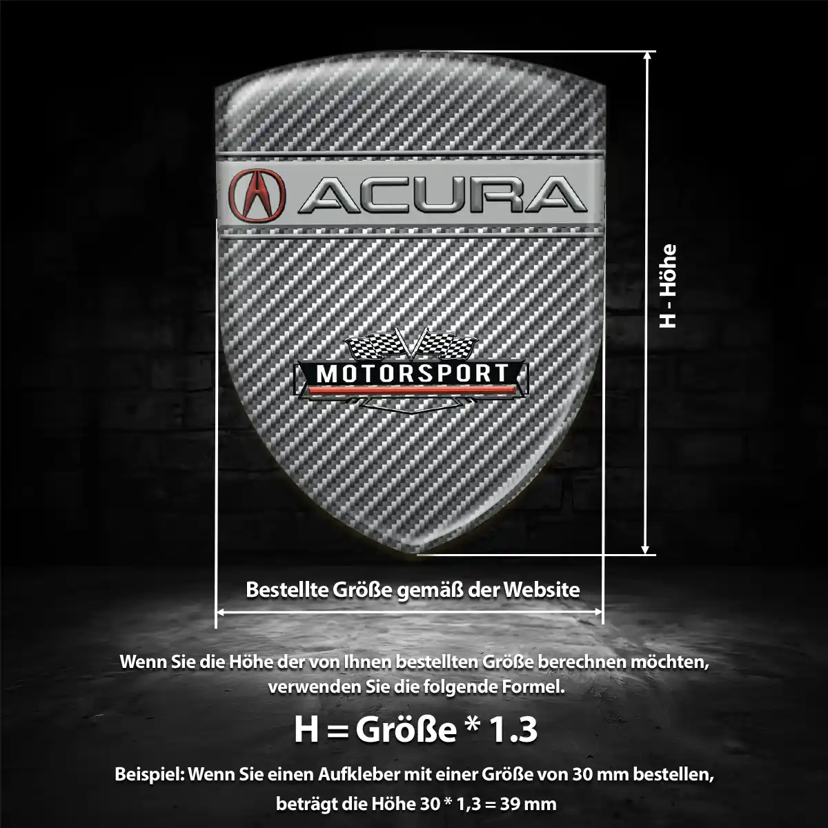 Acura Aufkleber 3D Gel Silikon Exterieurdesign