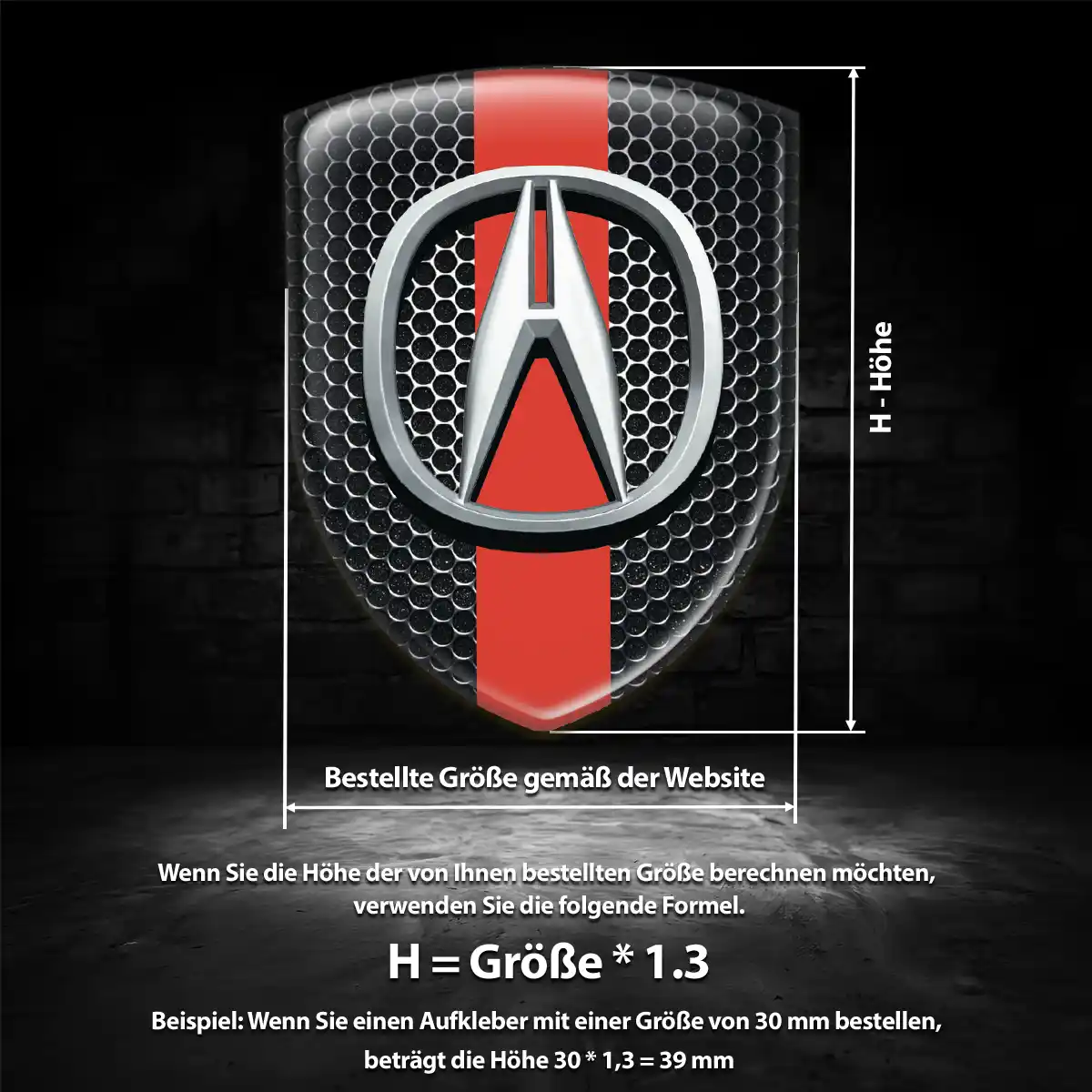 Acura Aufkleber 3D Gel Silikon Limitierte Auflage