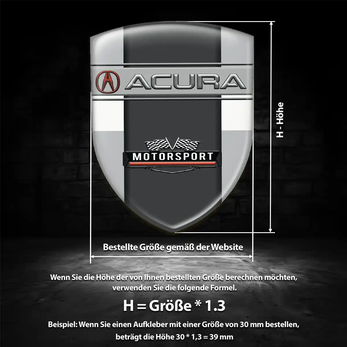 Acura Aufkleber 3D Gel Silikon Luxus-Edition
