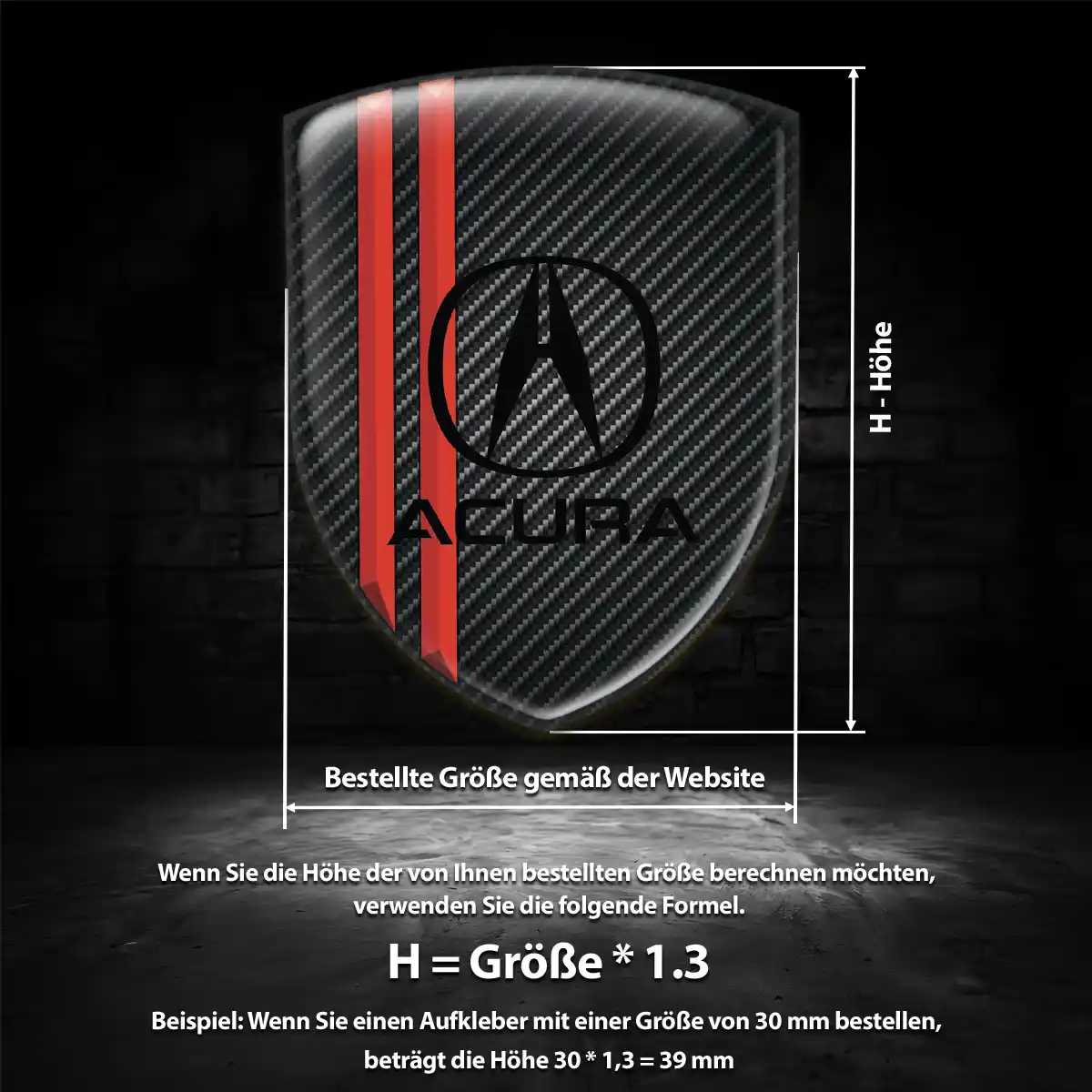 Acura Aufkleber 3D Gel Silikon Stilvolles Design