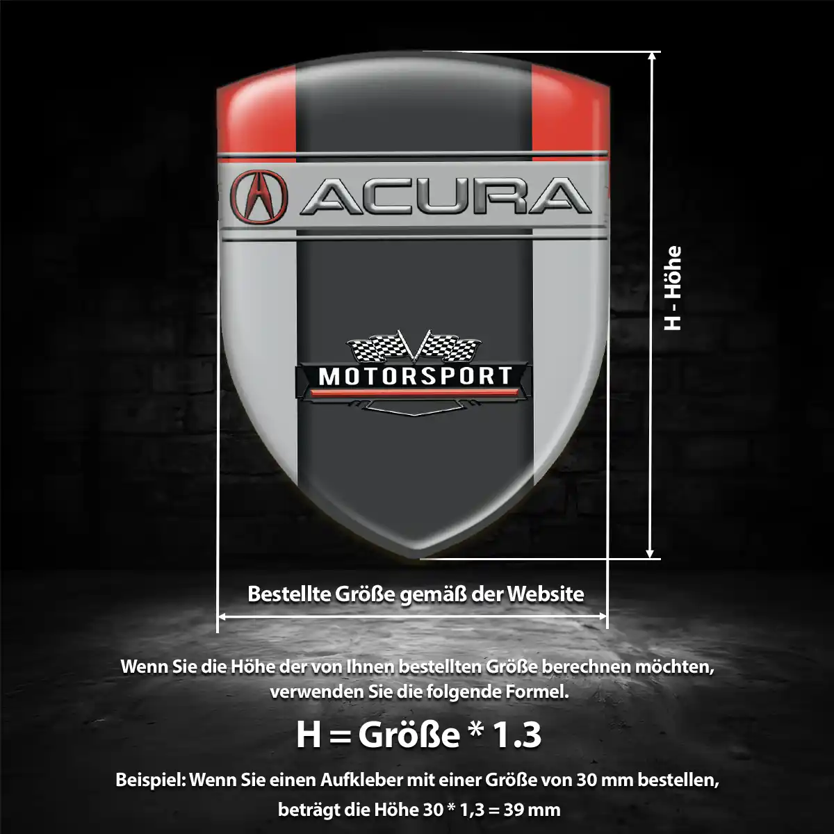 Acura Aufkleber 3D Gel Wappen Auto Exterieurdesign
