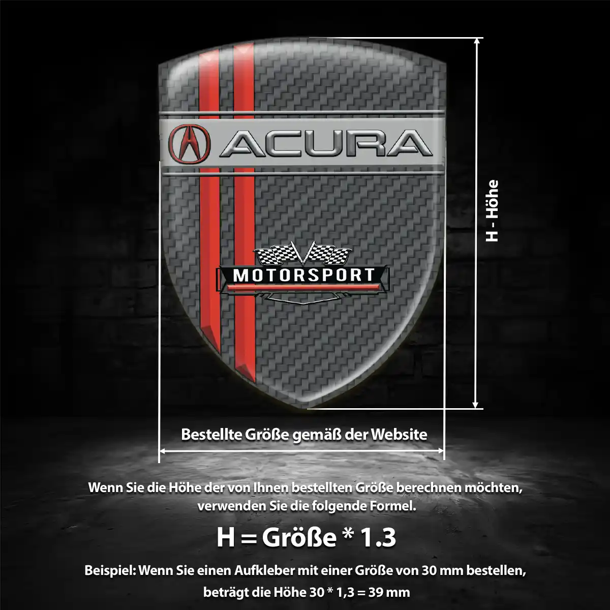 Acura Aufkleber 3D Gel Wappen Auto Hochwertiges Harz