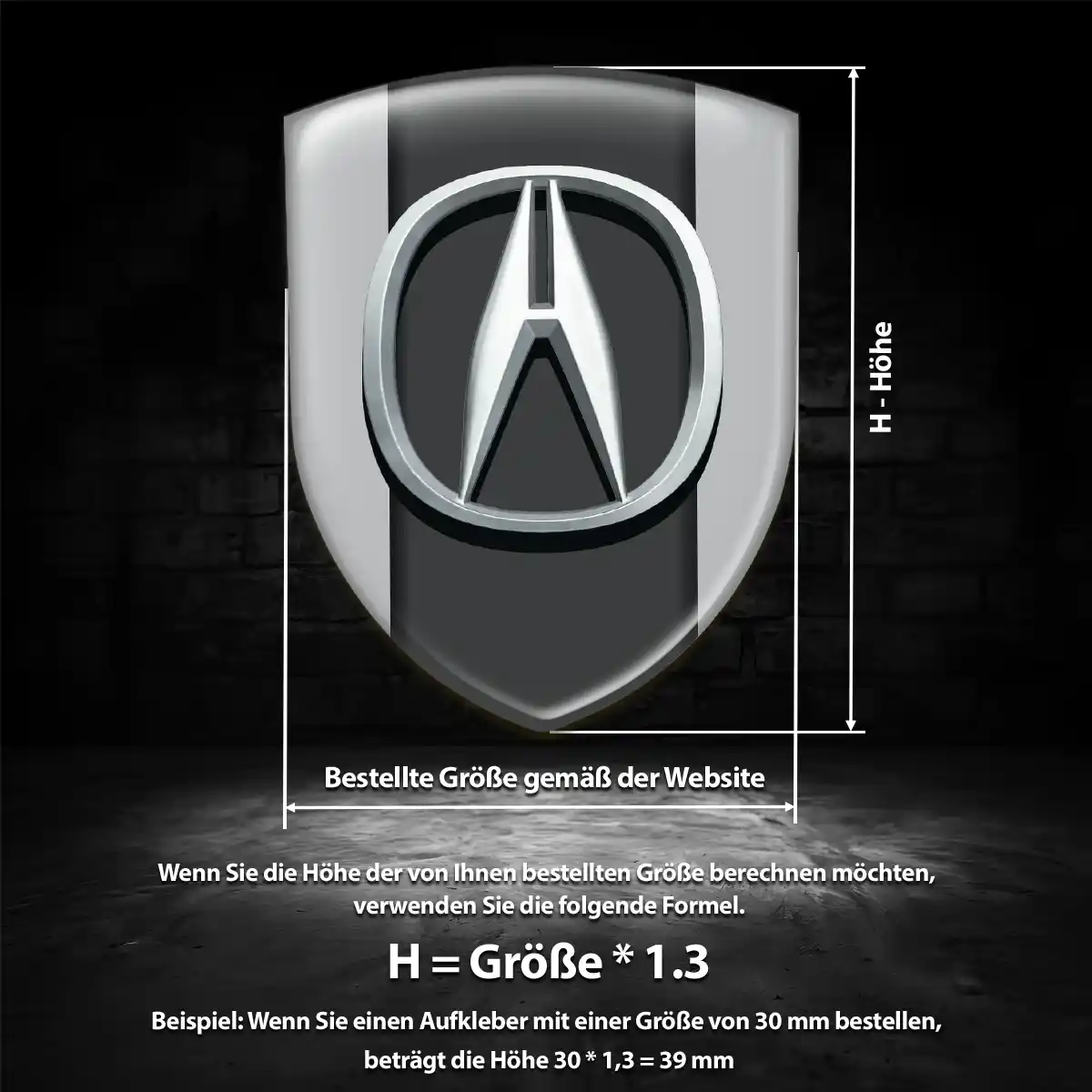 Acura Aufkleber 3D Gel Wappen Auto Interieurdesign