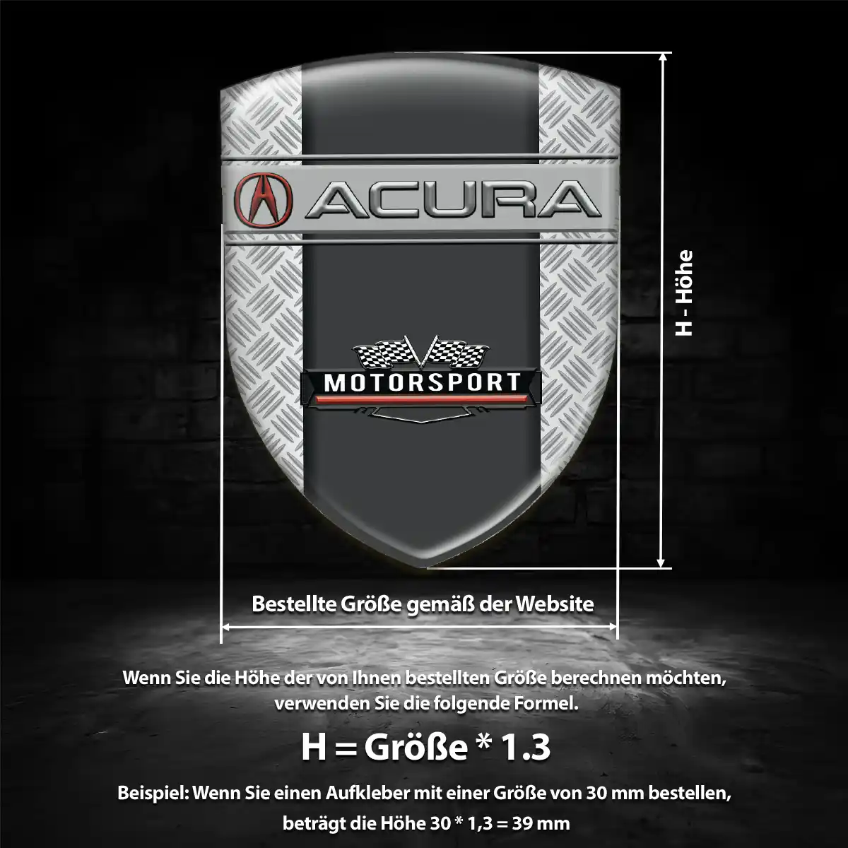 Acura Aufkleber 3D Gel Wappen Auto Limitierte Auflage