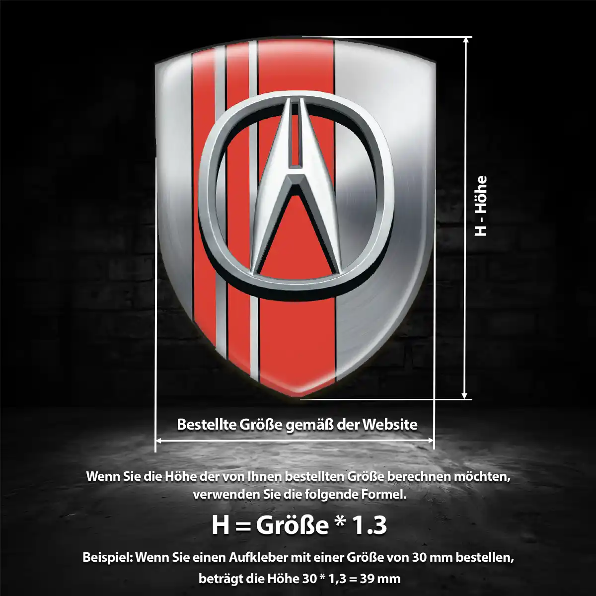 Acura Aufkleber 3D Gel Wappen Auto Premium-Edition
